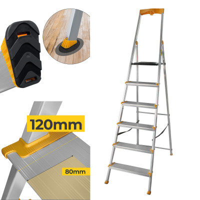 Hliníkové schodíky 6 stupňov jednostranné DRABEST ALD6 MAX