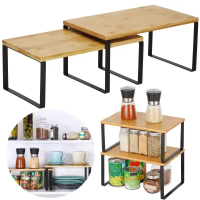 Kuchynská polica SPRINGOS BAMORA bambus 2 ks