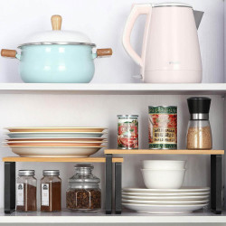 Kuchynská polica SPRINGOS BAMORA bambus 2 ks