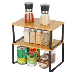 Kuchynská polica SPRINGOS BAMORA bambus 2 ks