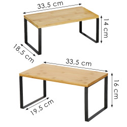 Kuchynská polica SPRINGOS BAMORA bambus 2 ks