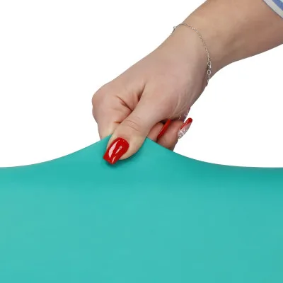 Poťah na stoličku elastický imitácia kože SPRINGOS HA0167 tyrkysový