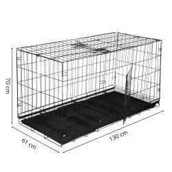 Klietka pre zvieratá 130x70x61 cm kovová SPRINGOS PA1082