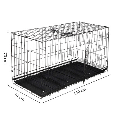 Klietka pre zvieratá 130x70x61 cm kovová SPRINGOS PA1082