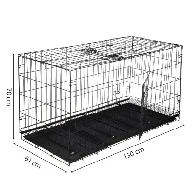 Klietka pre zvieratá 130x70x61 cm kovová SPRINGOS PA1082