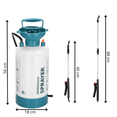 Záhradný postrekovač tlakový 8L SPRINGOS MISTEL