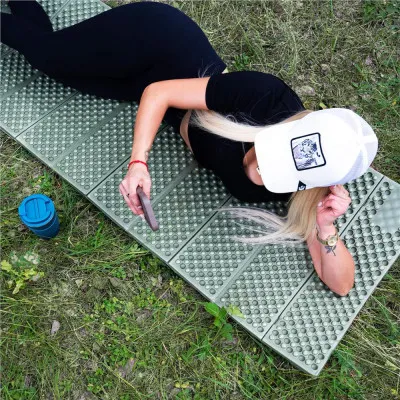 Turistická karimatka 182x60 cm SPRINGOS PM0010 zelená/sivá