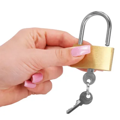 Visiaci zámok na kľúč SPRINGOS GA0079 zlatý