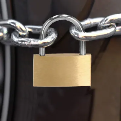 Visiaci zámok na kľúč SPRINGOS GA0079 zlatý