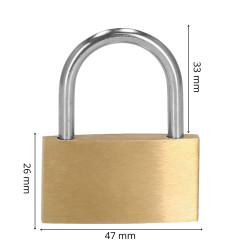 Visiaci zámok na kľúč SPRINGOS GA0079 zlatý