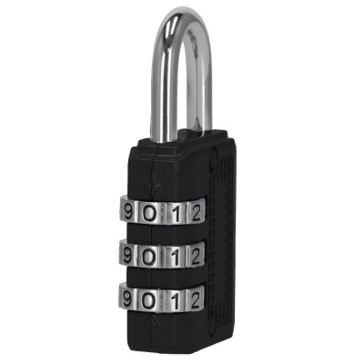 Visiaci zámok na kód SPRINGOS GA0077 čierny