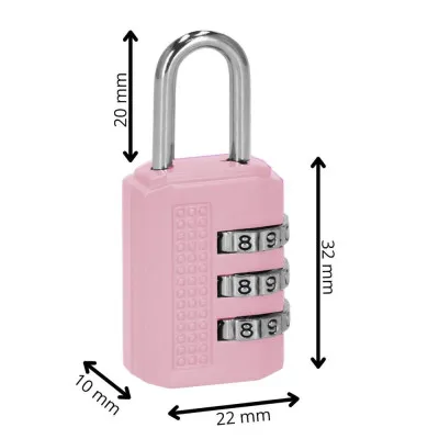 Visiaci zámok na kód SPRINGOS GA0074 ružový