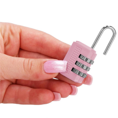 Visiaci zámok na kód SPRINGOS GA0074 ružový