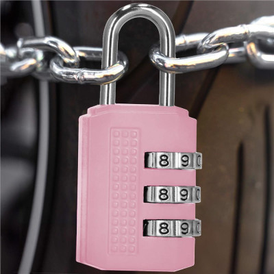 Visiaci zámok na kód SPRINGOS GA0074 ružový