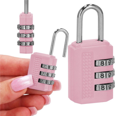 Visiaci zámok na kód SPRINGOS GA0074 ružový