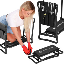 Multifunkčná záhradná stolička kľakačka SPRINGOS KLETO čierna