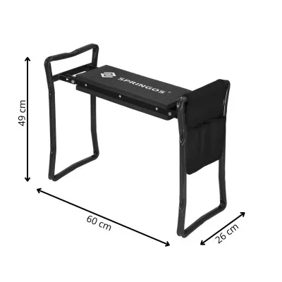 Multifunkčná záhradná stolička kľakačka SPRINGOS KLETO čierna