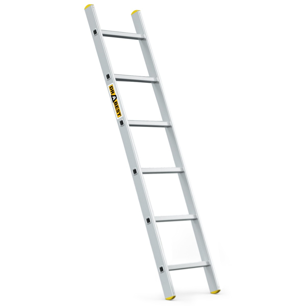 Hliníkový rebrík 1x6 priečok jednodielny DRABEST DP-6 PRO