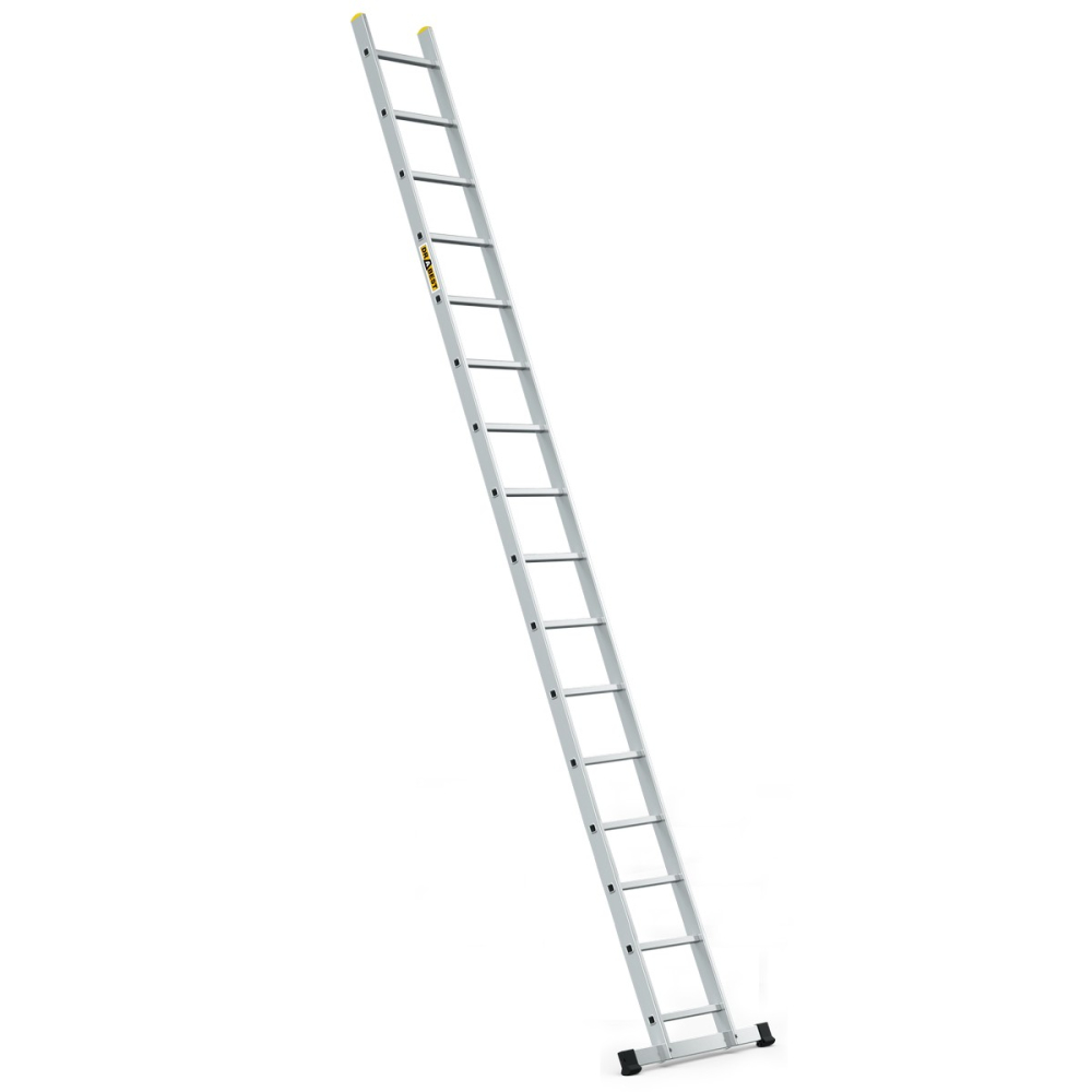 Hliníkový rebrík 1x16 priečok jednodielny DRABEST DP-16 PRO