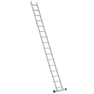 Hliníkový rebrík 1x16 priečok jednodielny DRABEST DP-16 PRO