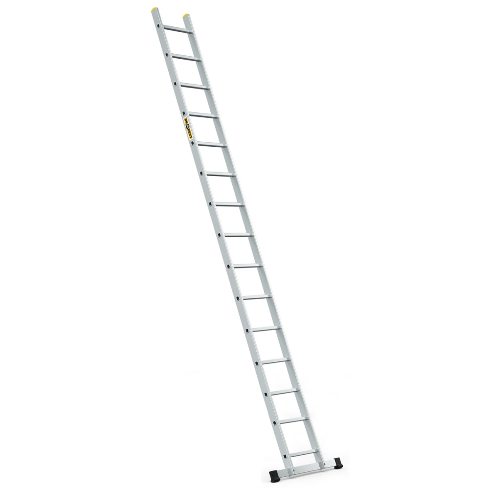 Hliníkový rebrík 1x15 priečok jednodielny DRABEST DP-15 PRO