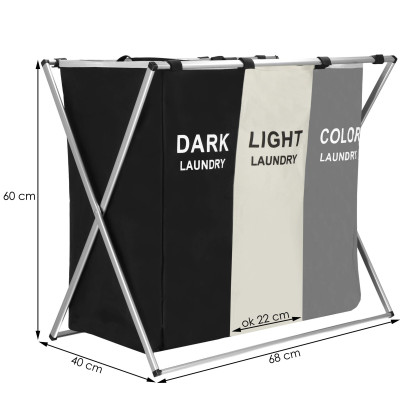 Kôš na bielizeň so stojanom 3 oddiely 146l SPRINGOS HA0101