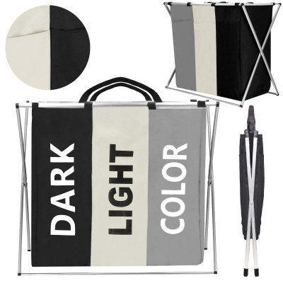 Kôš na bielizeň so stojanom 3 oddiely 146l SPRINGOS HA0099