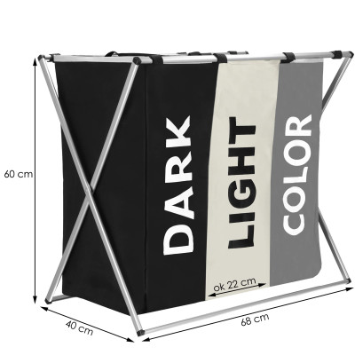 Kôš na bielizeň so stojanom 3 oddiely 146l SPRINGOS HA0099