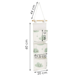 Závesný organizér 3 vrecká SPRINGOS HA0141 mráčiky