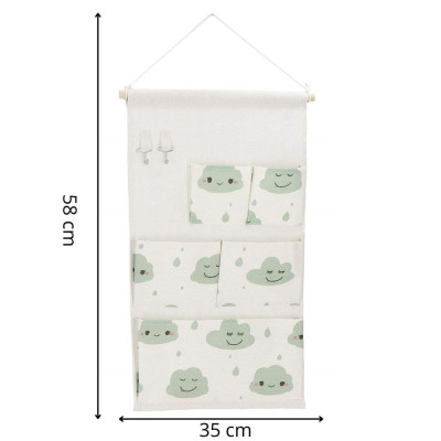 Závesný organizér 5 vreciek SPRINGOS HA0142 mráčiky