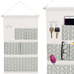 Závesný organizér 5 vreciek SPRINGOS HA0144 sivý