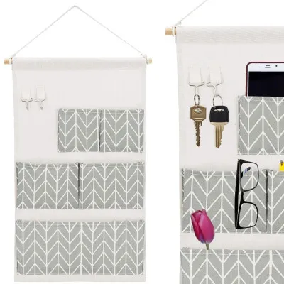 Závesný organizér 5 vreciek SPRINGOS HA0144 sivý