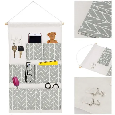 Závesný organizér 5 vreciek SPRINGOS HA0144 sivý