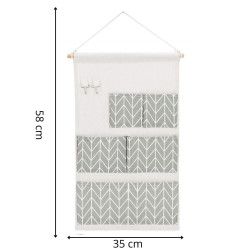 Závesný organizér 5 vreciek SPRINGOS HA0144 sivý