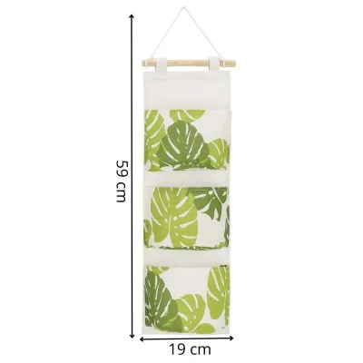 Závesný organizér 3 vrecká SPRINGOS HA0145 listy