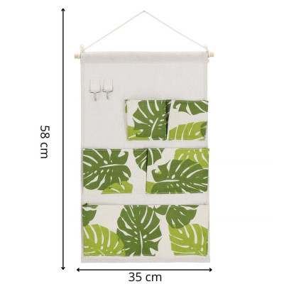 Závesný organizér 5 vreciek SPRINGOS HA0146 listy