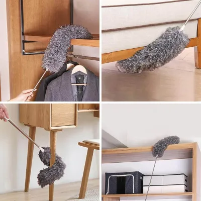 Teleskopická prachovka s 2 nástavcami 75-255 cm SPRINGOS HA7462 sivá