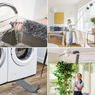 Teleskopická prachovka s 3 nástavcami 75-255 cm SPRINGOS HA7460 sivá