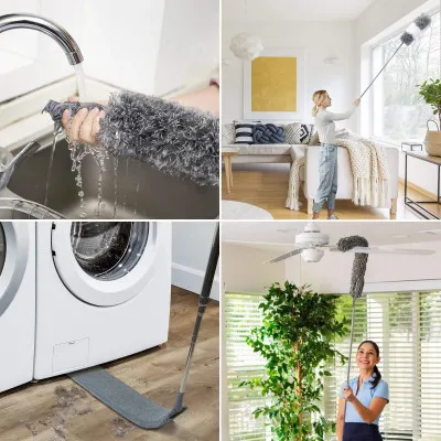 Teleskopická prachovka s 3 nástavcami 75-255 cm SPRINGOS HA7460 sivá