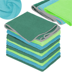 Utierky z mikrovlákna 30x30 cm SPRINGOS HA7466 modro-zelená sada 10ks