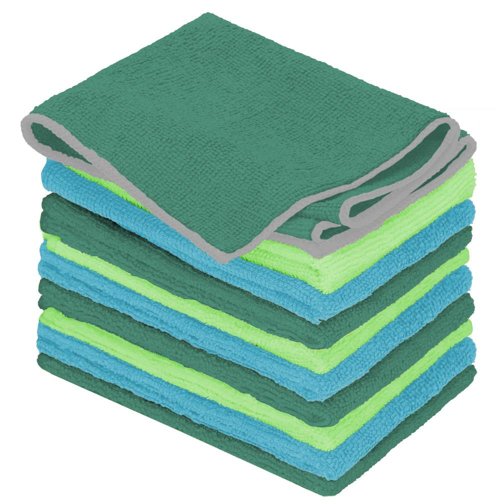 Utierky z mikrovlákna 30x30 cm SPRINGOS HA7466 modro-zelená sada 10ks