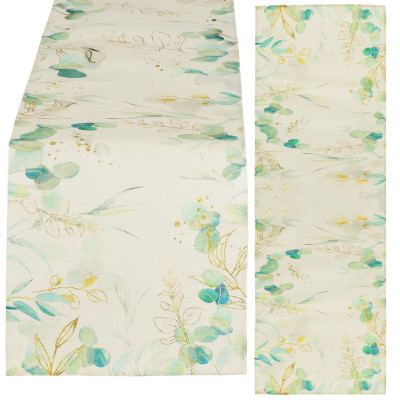 Behúň na stôl 180x32 cm SPRINGOS HA7277 zelené listy