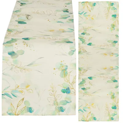 Behúň na stôl 180x32 cm SPRINGOS HA7277 zelené listy