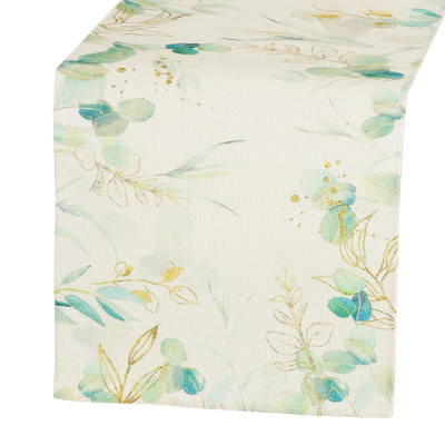 Behúň na stôl 180x32 cm SPRINGOS HA7277 zelené listy