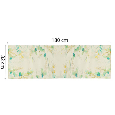 Behúň na stôl 180x32 cm SPRINGOS HA7277 zelené listy