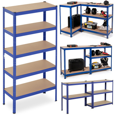 Kovový regál 180x90x40 cm 5 polic lakovaný pozink HIGHER RSM175