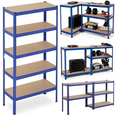 Kovový regál 180x90x40 cm 5 polic lakovaný pozink HIGHER RSM175