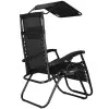 Záhradné polohovacie kreslo so strieškou SPRINGOS ZERO GRAVITY čierne
