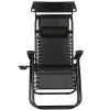 Záhradné polohovacie kreslo so strieškou SPRINGOS ZERO GRAVITY čierne