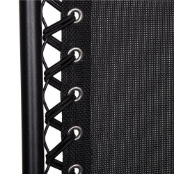 Záhradné polohovacie kreslo so strieškou SPRINGOS ZERO GRAVITY čierne